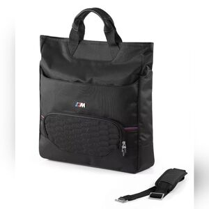 NWOT Genuine BMW M Bag Large Laptop Travel Commute Carry On Messenger Bag Black